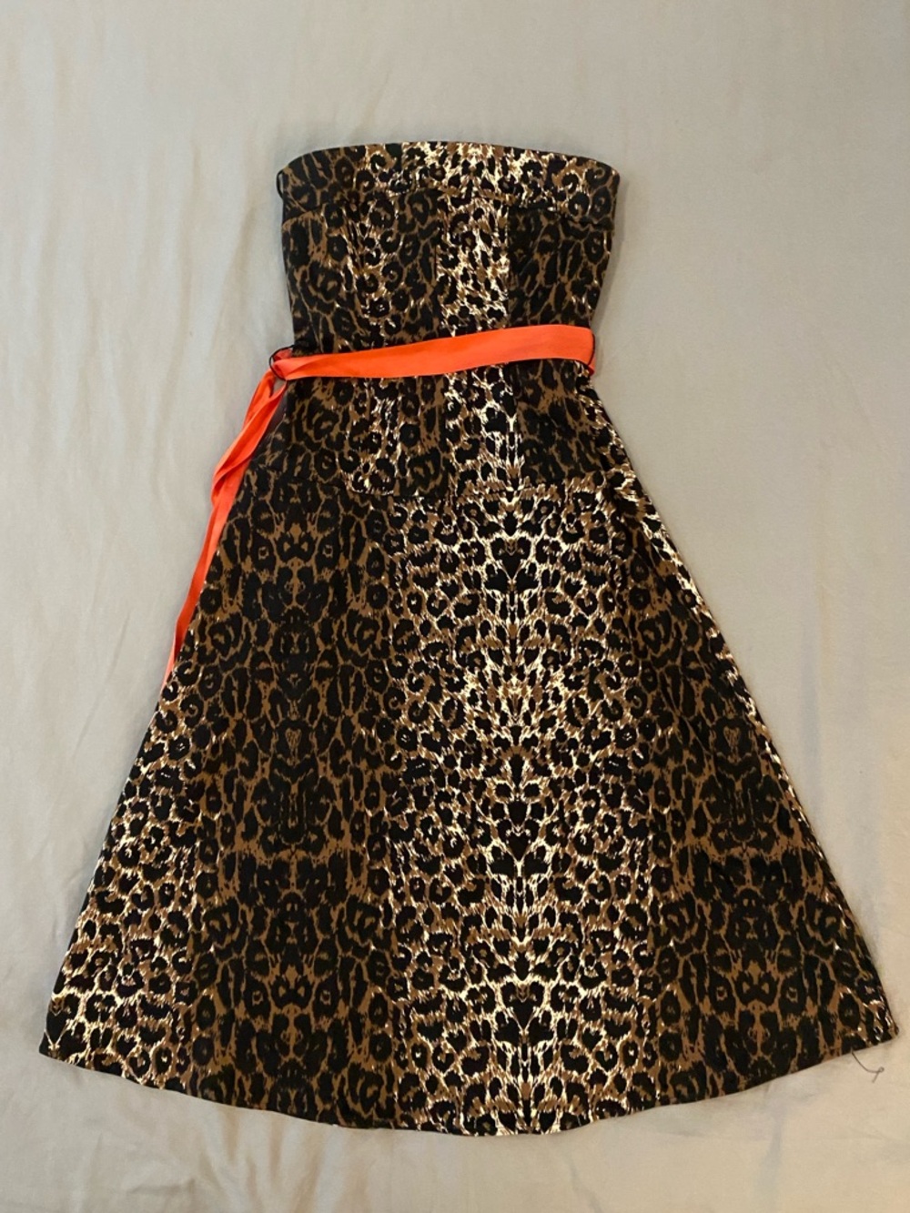 Leopard Print Dress with Red Accent